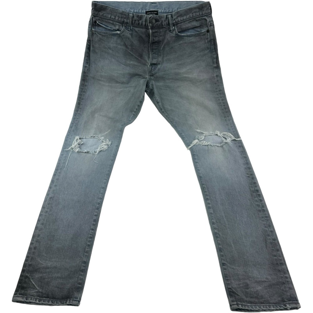 John Elliott Season‎ Seven Black & Blue 5 Pocket Cotton Jeans Mens Size 32X32